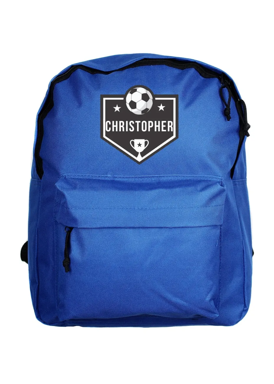 Personalised Memento Company Blue Football Backpack