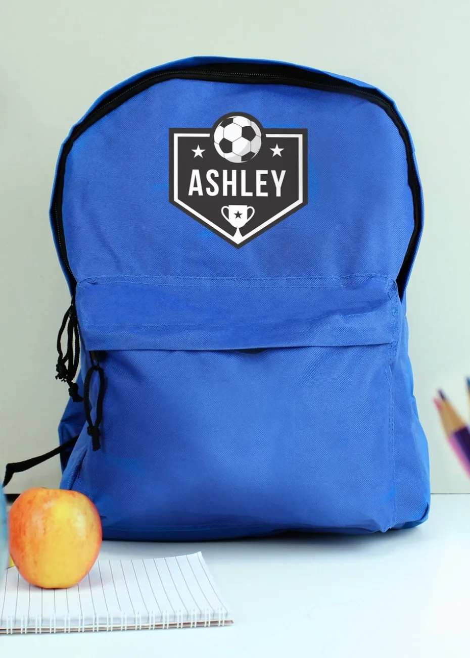 Personalised Memento Company Blue Football Backpack