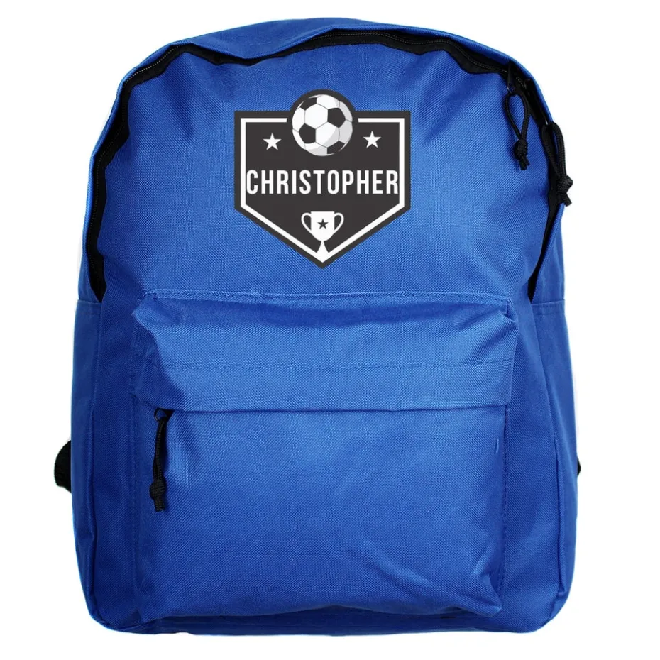 Personalised Memento Company Blue Football Backpack