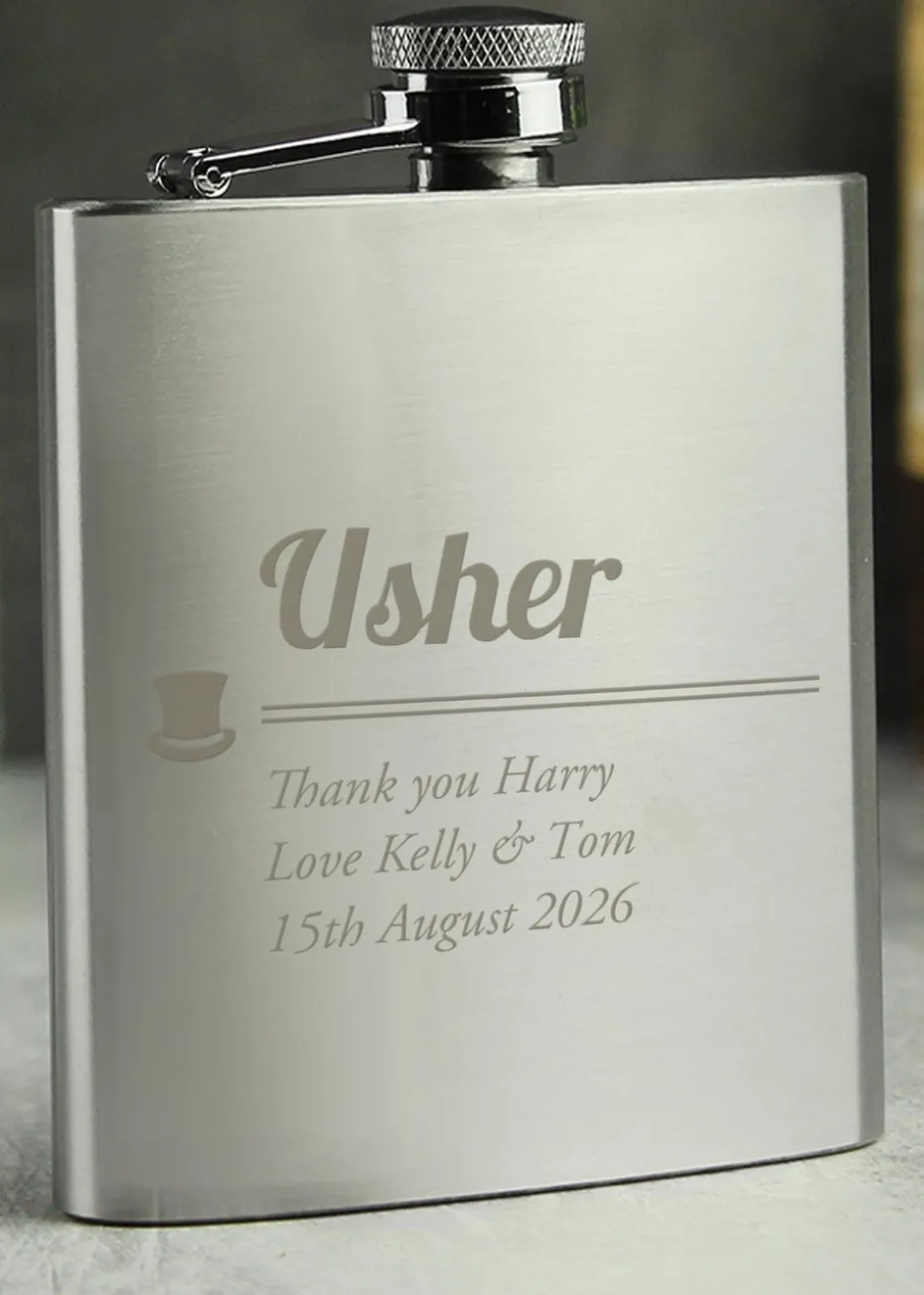 Personalised Usher Hip Flask
