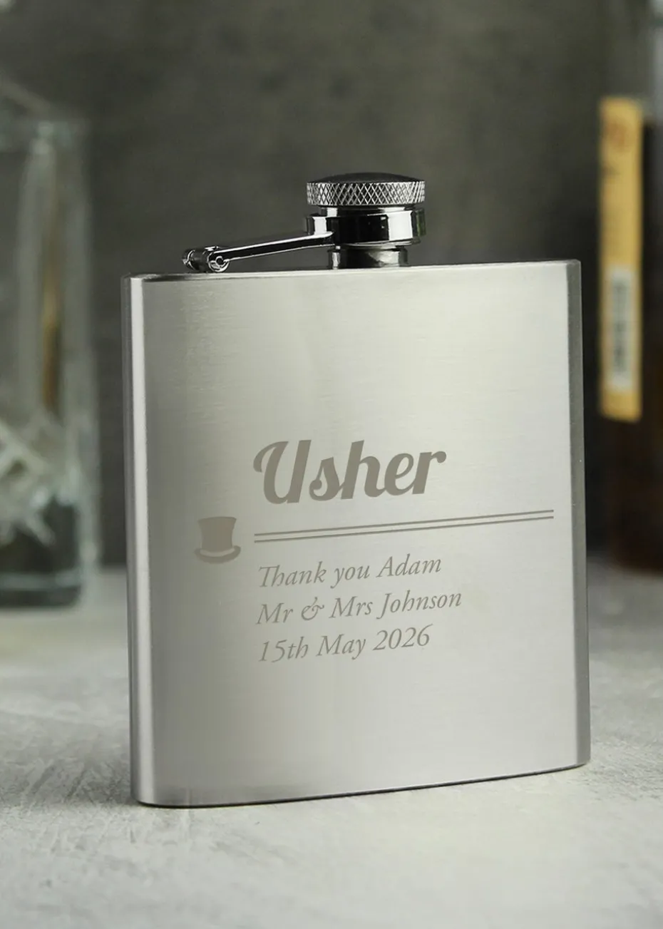 Personalised Usher Hip Flask