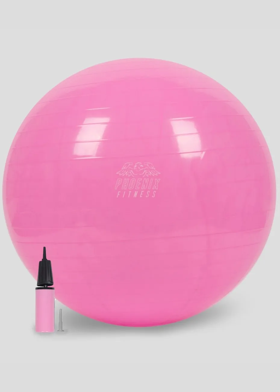 Phoenix Fitness Pink Fit Ball with Pump
