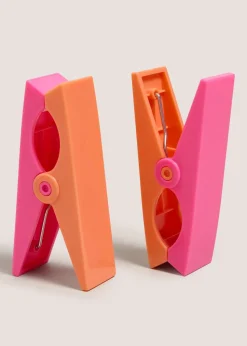 Pink & Orange Beach Towel Clips