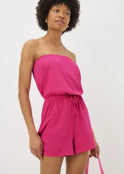 Pink Bandeau Playsuit
