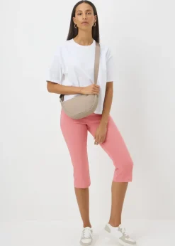 Pink Bengaline Cropped Leggings