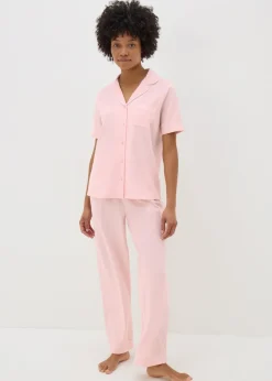 Pink Button Up Cotton Pyjama Set