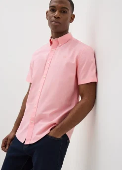 Pink Chambray Short Sleeve Oxford Shirt