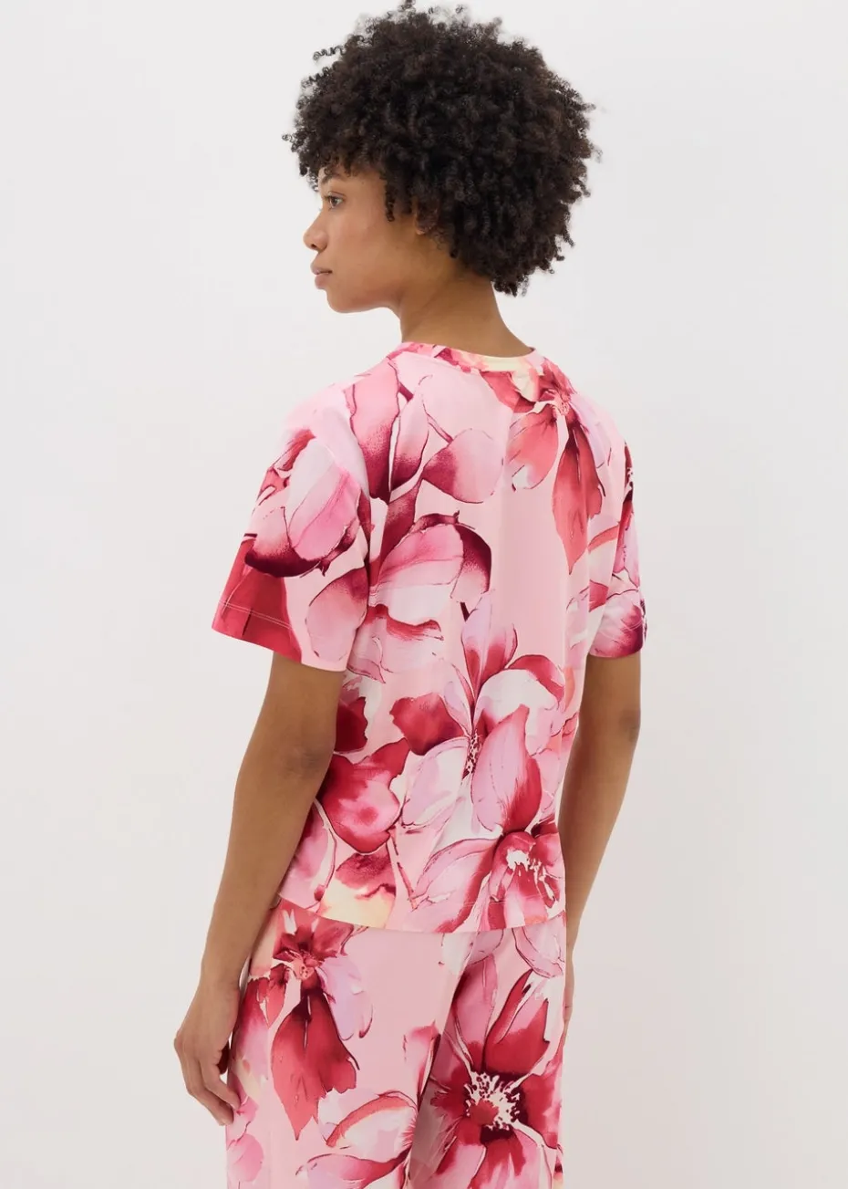 Pink Floral Soft Touch Pyjama T-Shirt