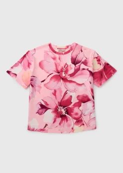 Pink Floral Soft Touch Pyjama T-Shirt