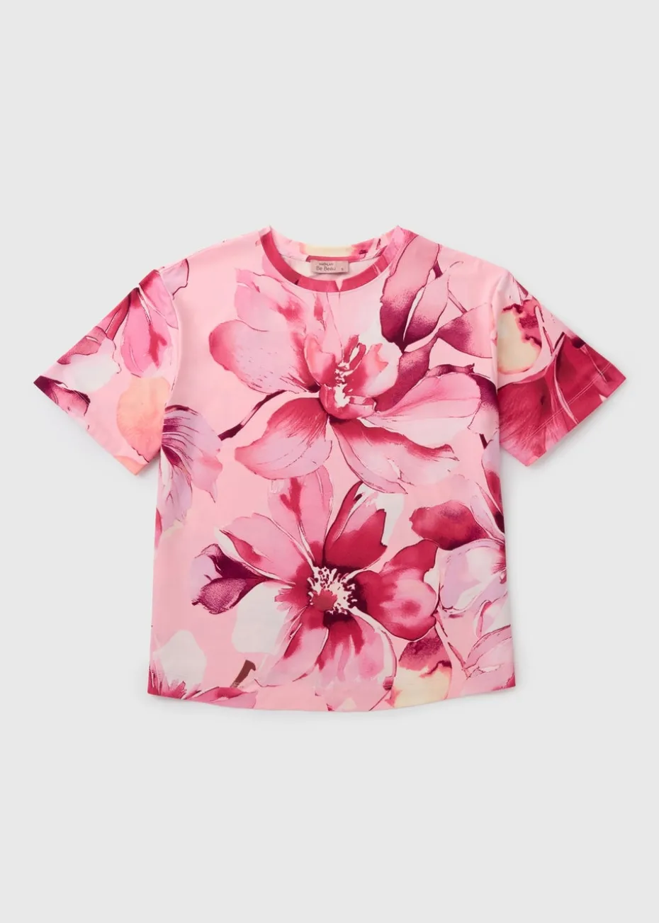 Pink Floral Soft Touch Pyjama T-Shirt