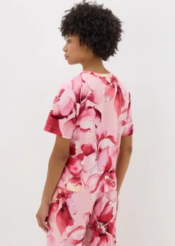 Pink Floral Soft Touch Pyjama T-Shirt