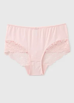 Pink Lace Detail Midi Knickers