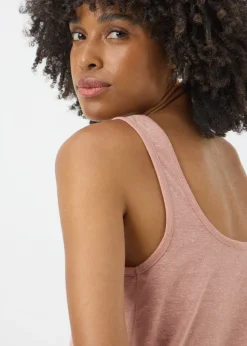 Pink Linen Blend Vest