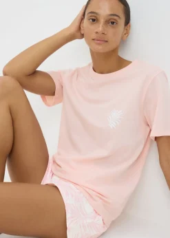 Pink Palm Short Pyjama Set