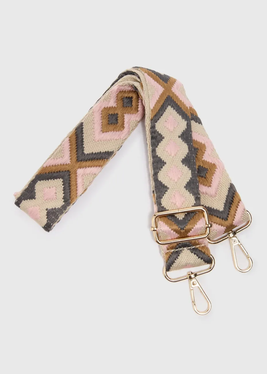Pink Patterned Bag Strap