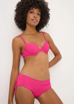 Pink Ribbed Bikini Bottoms