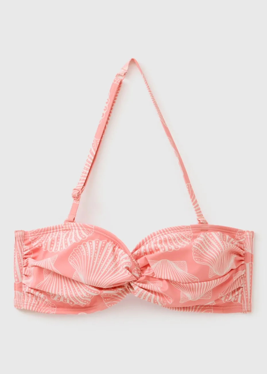 Pink Shell Twist Bikini Top