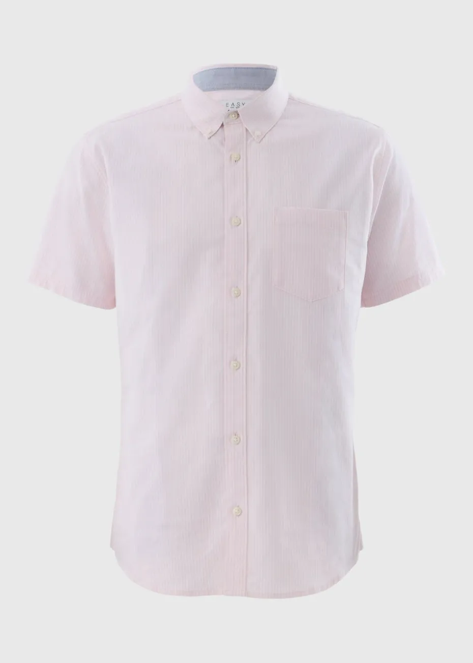 Pink Stripe Short Sleeve Oxford Shirt