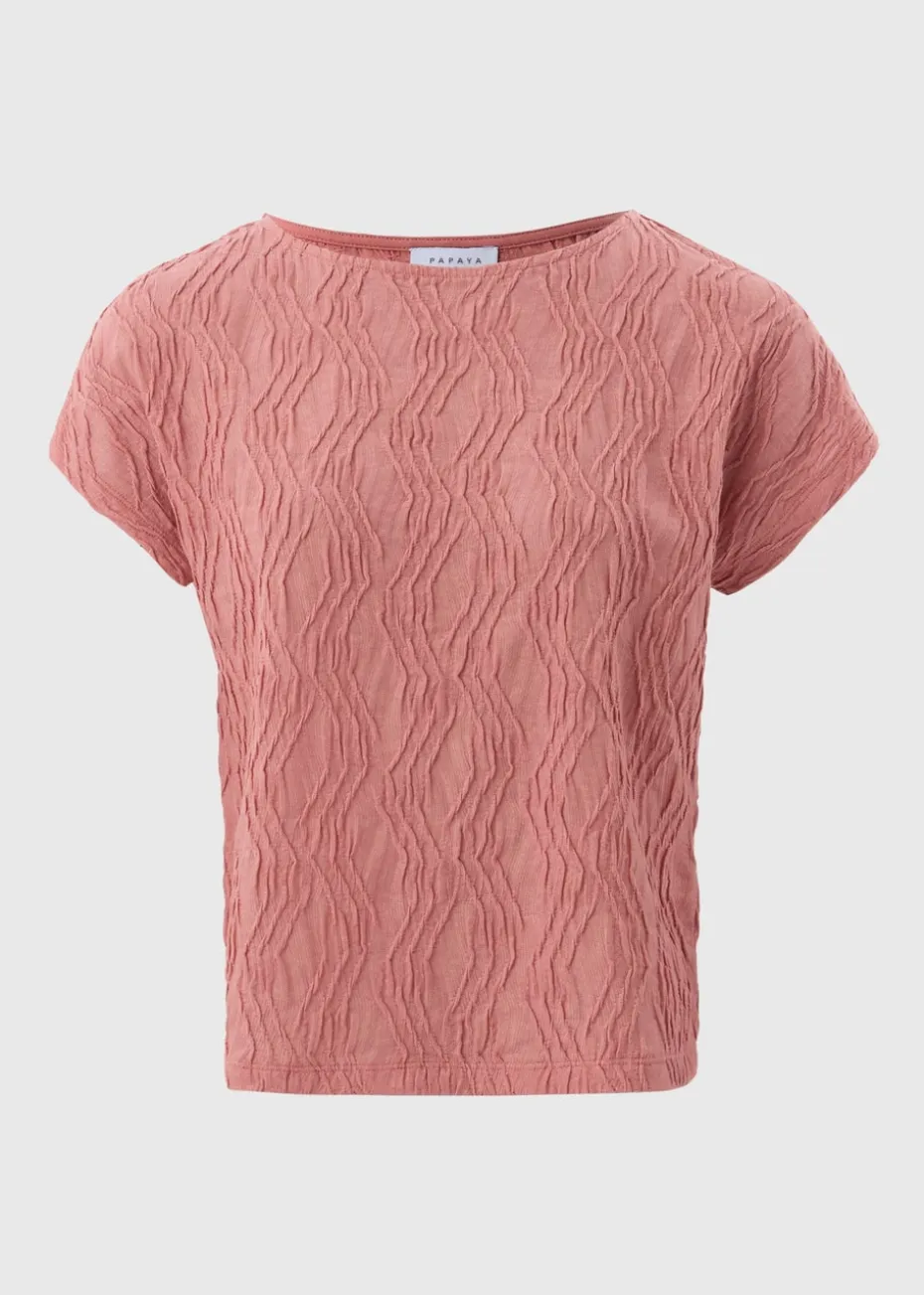 Pink Textured T Shirt