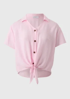 Pink Tie Front Shirt