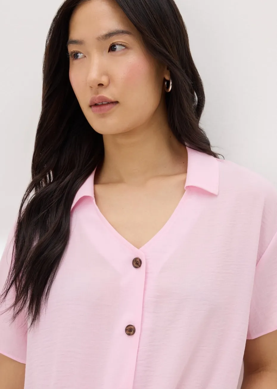 Pink Tie Front Shirt