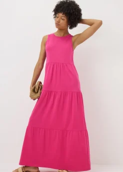 Pink Tiered Maxi Dress