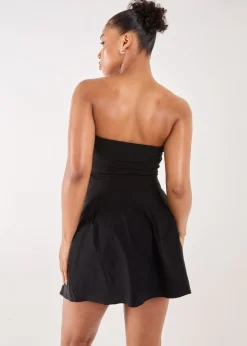 Pink Vanilla Black Belted Bandeau Top