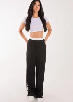 Pink Vanilla Black Boxer Style Popper Trousers