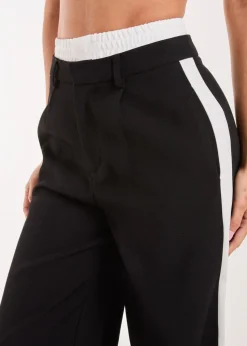 Pink Vanilla Black Boxer Style Popper Trousers