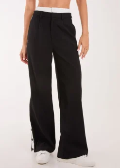Pink Vanilla Black Boxer Style Popper Trousers