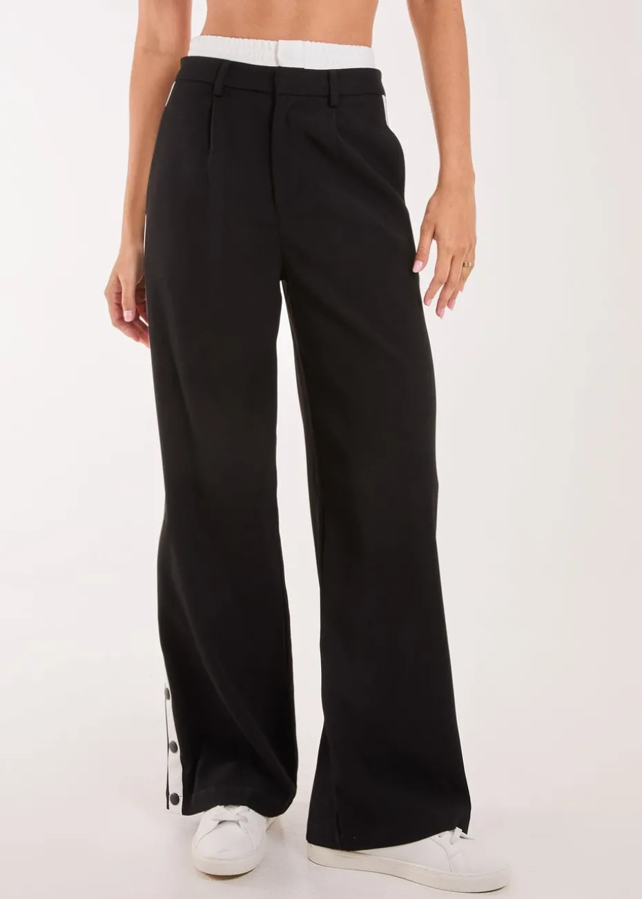 Pink Vanilla Black Boxer Style Popper Trousers