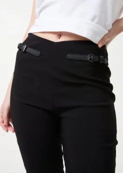 Pink Vanilla Black Capri Pants With Belts