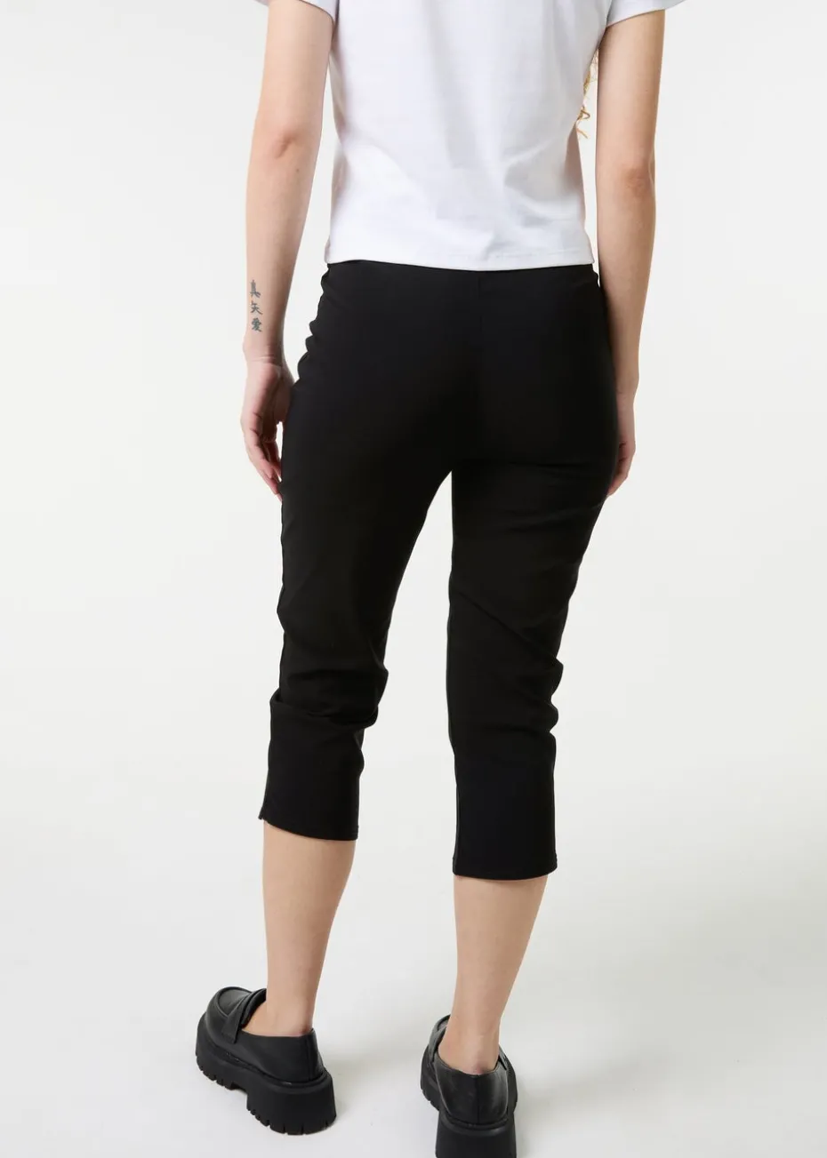 Pink Vanilla Black Capri Pants With Belts