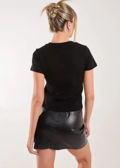 Pink Vanilla Black Diamante Iconic Tee