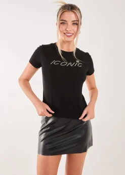 Pink Vanilla Black Diamante Iconic Tee
