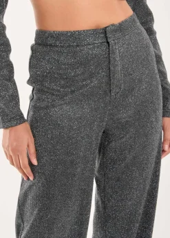 Pink Vanilla Black Glitter High Waisted Trousers