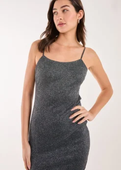 Pink Vanilla Black Glitter Cami Mini Dress