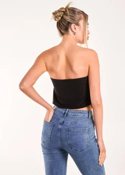 Pink Vanilla Black Keyhole Butterfly Bandeau Top