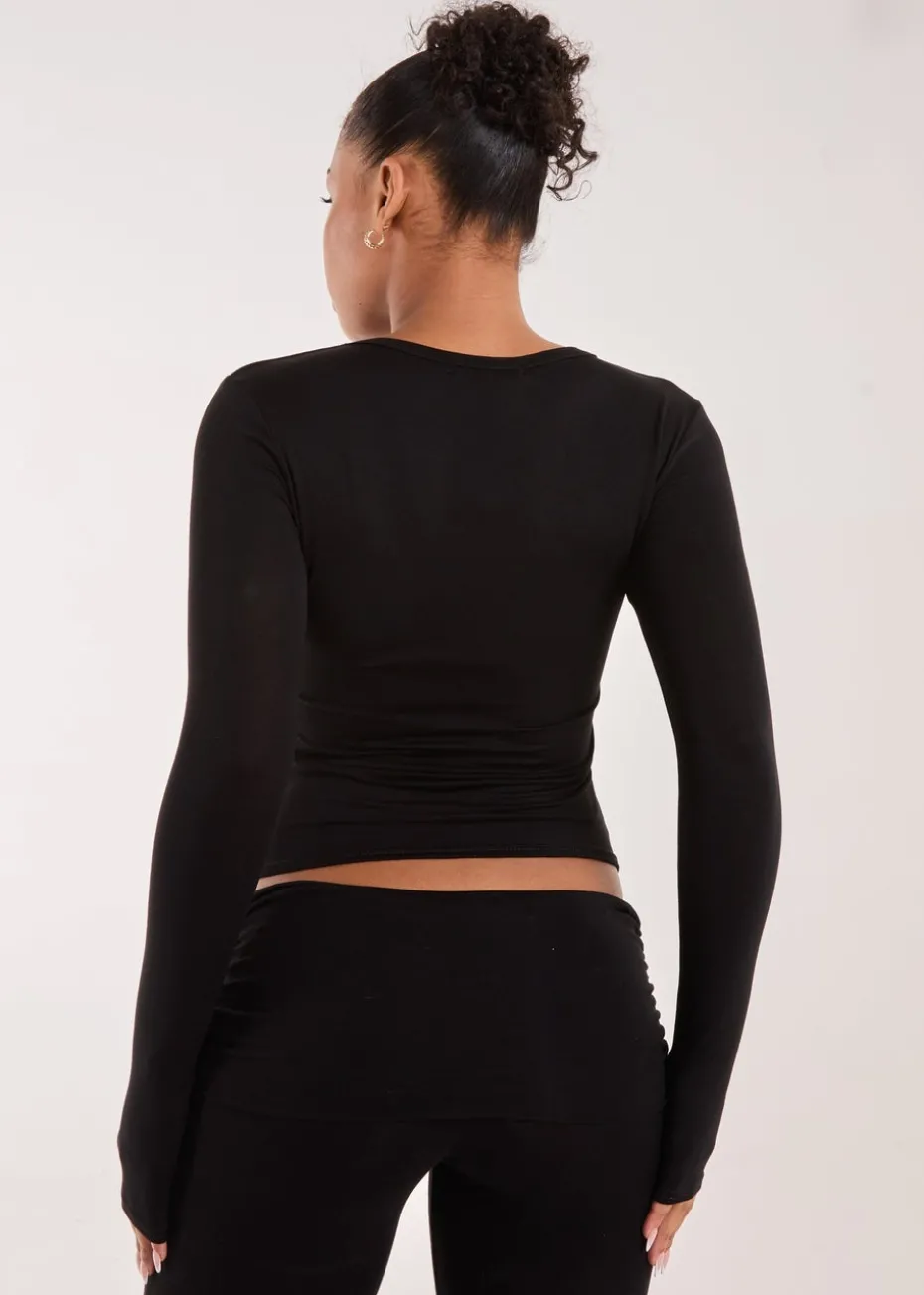 Pink Vanilla Black Long Sleeve Top