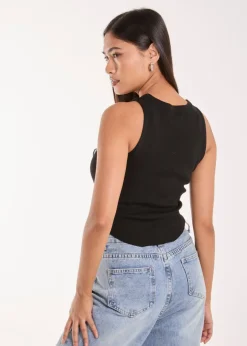 Pink Vanilla Black Oversized Ruffle Corsage Top