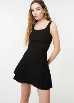 Pink Vanilla Black Pleated Mini Dress