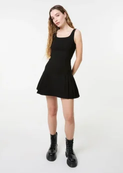 Pink Vanilla Black Pleated Mini Dress