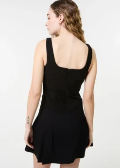 Pink Vanilla Black Pleated Mini Dress