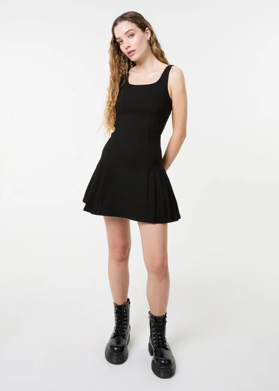 Pink Vanilla Black Pleated Mini Dress