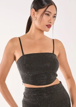 Pink Vanilla Black Rhinestone Multiway Corset Top