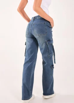 Pink Vanilla Blue Denim Cargo Jeans