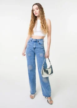 Pink Vanilla Denim High Waist Glitter Jeans