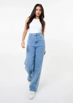 Pink Vanilla Denim Stripe Detail Denim High Waist Jeans