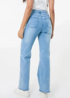 Pink Vanilla Denim Washed Relaxed Fit High Waist Jeans