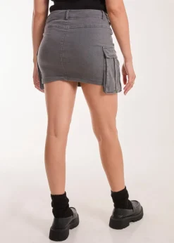 Pink Vanilla Grey Oversized Pocket Cargo Mini Skirt